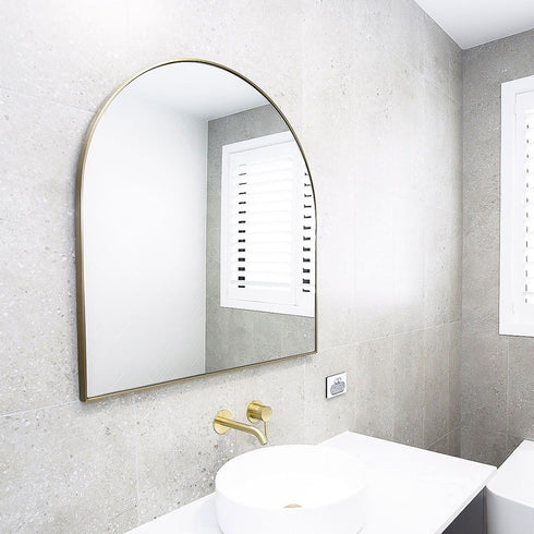 Apsel Arch Brushed Brass Wall Mirror