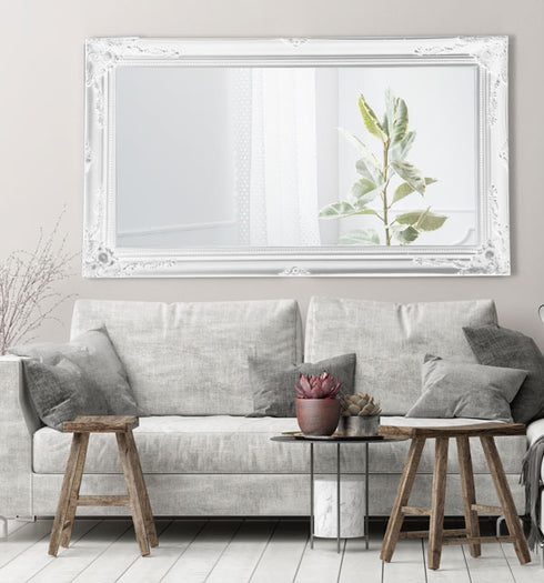 Felicity Ornate Brushed White Wall Mirror