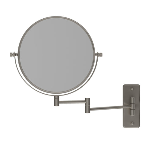 Ablaze Double Sided 1x & 5x Magnification Brushed Nickel Round Shaving Mirror