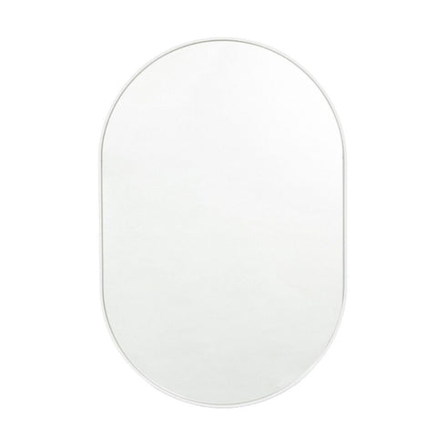 Bjorn Bright White Oval Wall Mirror