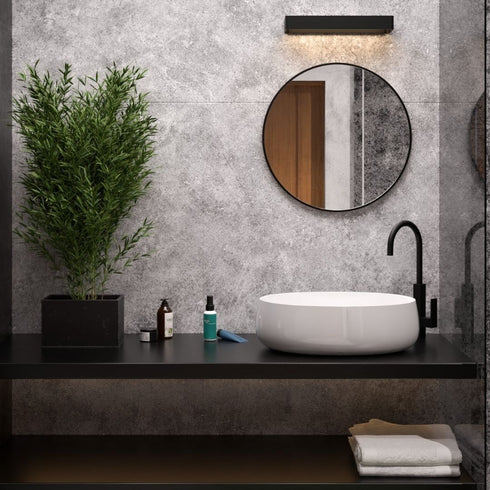 Asa Minimalistic Modern Black Metal Frame Round Mirror