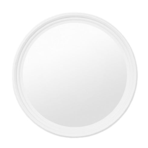 Iona White Round Mirror