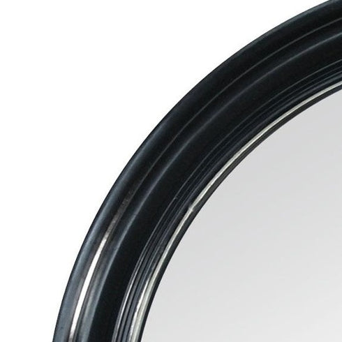 Thompson Black Round Mirror