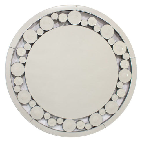 Alaina Silver Round Wall Mirror