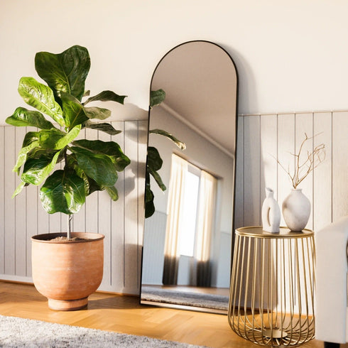 Aiva Arch Matt Black Wall Mirror