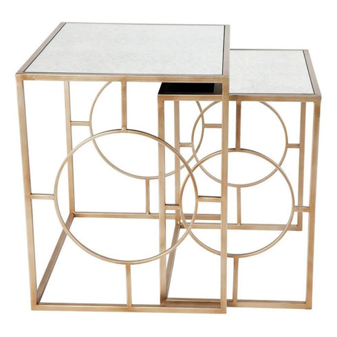 Melrose Mirrored Nest Side Table