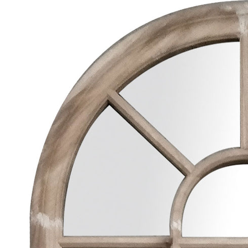 Romeo Arched Wood Grain Wall Mirror
