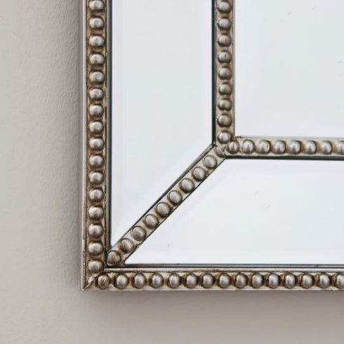 Elsa Premium Silver Beaded Large Wall Mirror