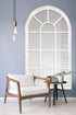 Romeo Arched Matt White Large Wall Mirror