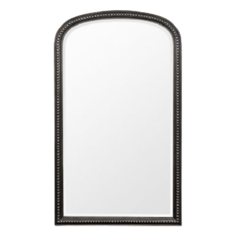 Wren Beaded Arch Antique Black Wall Mirror