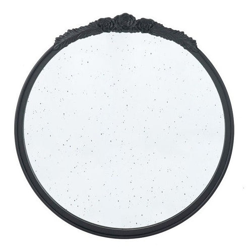 Vernie Rose Black Round Wall Mirror