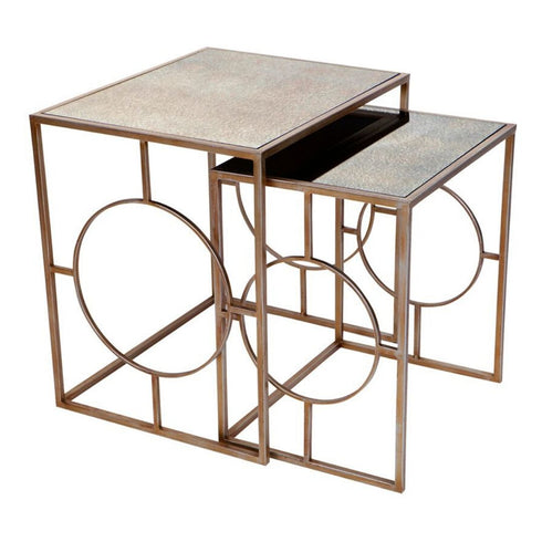 Melrose Mirrored Nest Side Table
