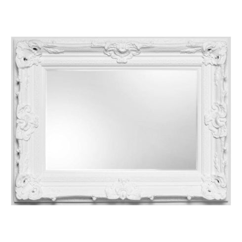 Helga Ornate Ivory White Wall Mirror