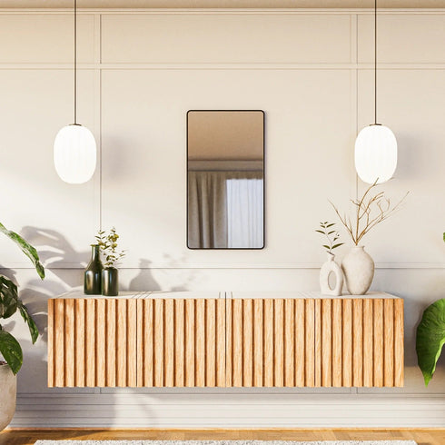 Evea Matt Black Wall Mirror