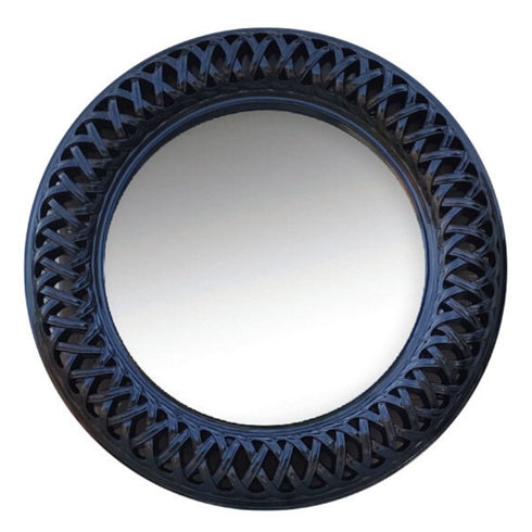 Albus Black Round Wall Mirror