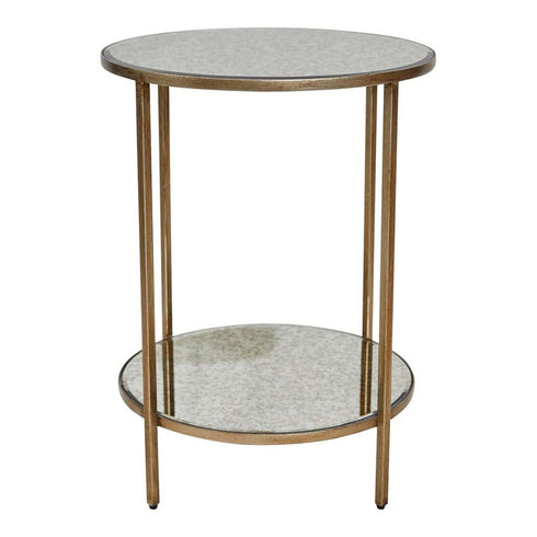 Cocktail Antique Gold Mirrored Side Table