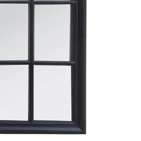 Alonzo Arched Window Style Black Wall Mirror