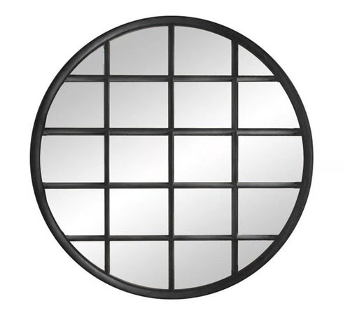 Walter Matt Black Window Style Mirror