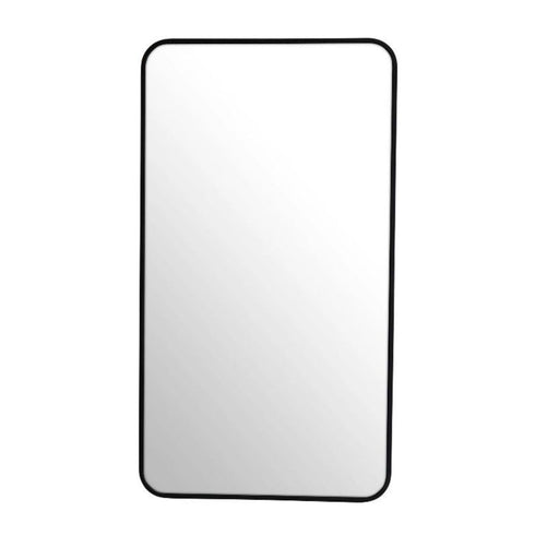 Albin Radius Rectangle Black Wall Mirror