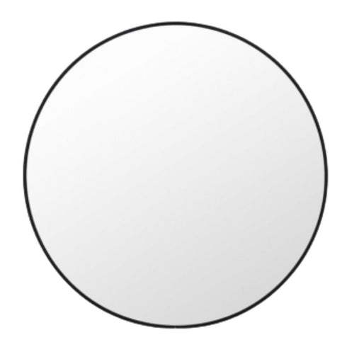 Simplicity Black Round Wall Mirror