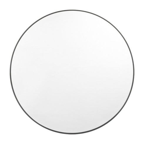 Asa Minimalistic Modern Black Metal Frame Round Mirror