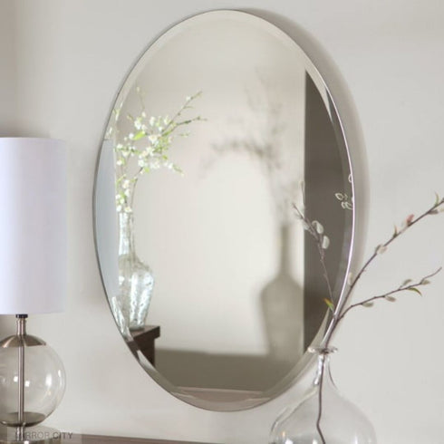 Elipse Silver Edge Oval Wall Mirror
