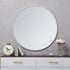 Asa Minimalistic Modern Matt White Metal Frame Round Mirror