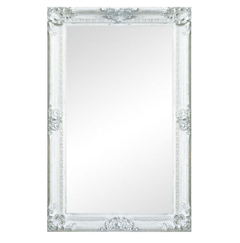 Gabriel Ornate Brushed White Wall Mirror