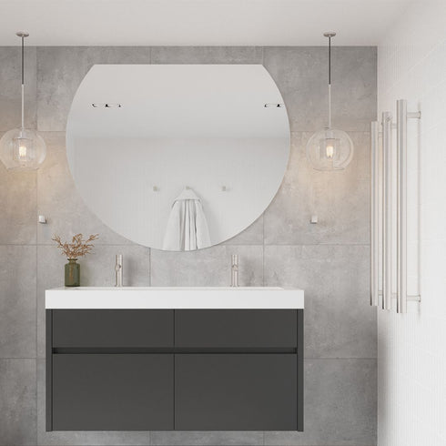 Hamilton D-shaped Bathroom Wall Mirror