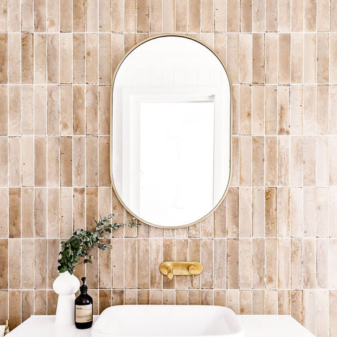 Aaden Pill Satin Brass Wall Mirror