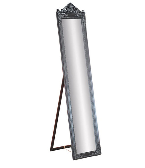 Evelyn Ornate Silver Standing Mirror