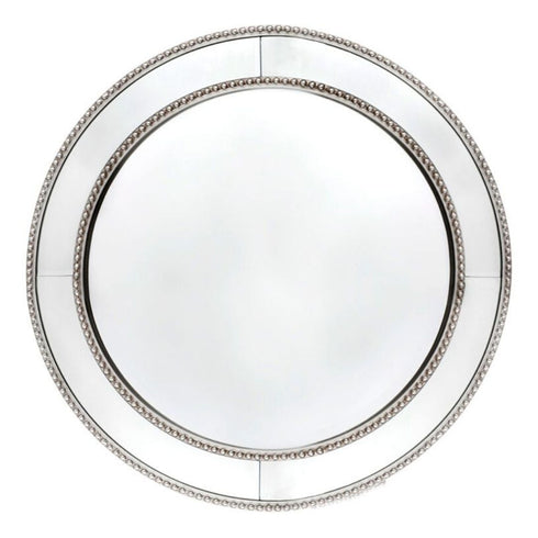 Zeta Antique Silver Round Wall Mirror