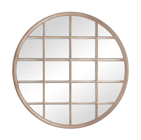 Walter Brushed Wood Window Style Mirror