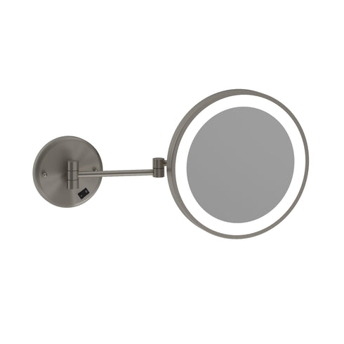 Ablaze LED 3x Magnification Brushed Nickel Round Shaving Mirror