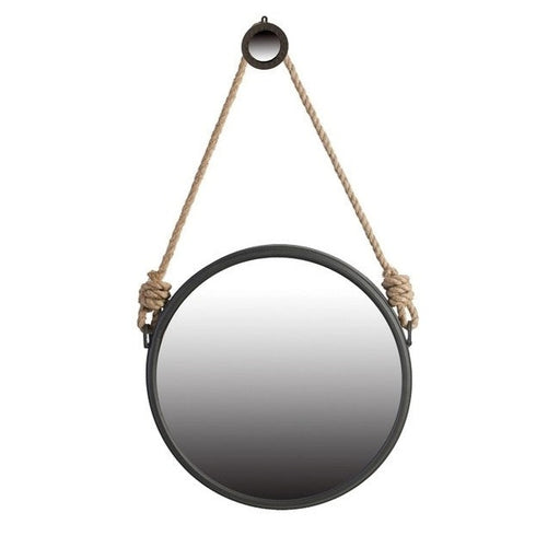 Caike Rope Strap Round Wall Mirror