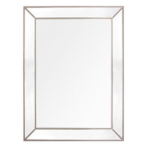 Zeta Antique Silver Beaded Frame Mirror