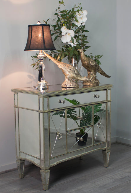 Sofia Mirrored Antique Drawer