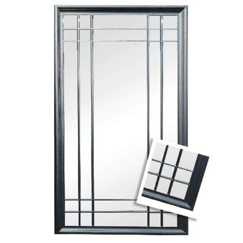 Edward Window Style Black Wall Mirror