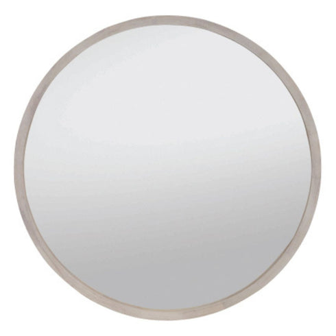 Angela Wood Grain Round Wall Mirror