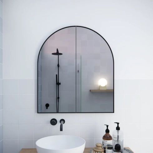 Amaris Black Arch Mirror Cabinet