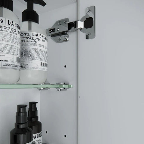 Delany Round Satin Brass Mirror Cabinet