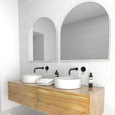 Apsel Arch White Wall Mirror