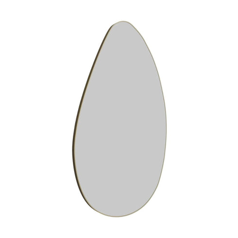 Miel Pebble Shape Satin Brass Wall Mirror