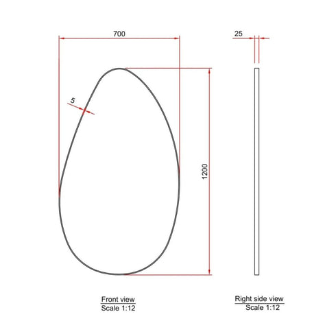 Miel Pebble Shape Satin Brass Wall Mirror