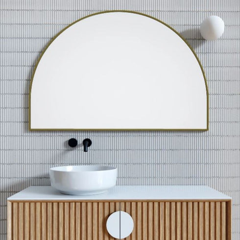 Apsel Arch Brushed Brass Wall Mirror