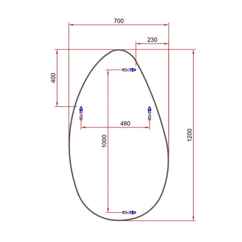 Miel Pebble Shape Satin Brass Wall Mirror