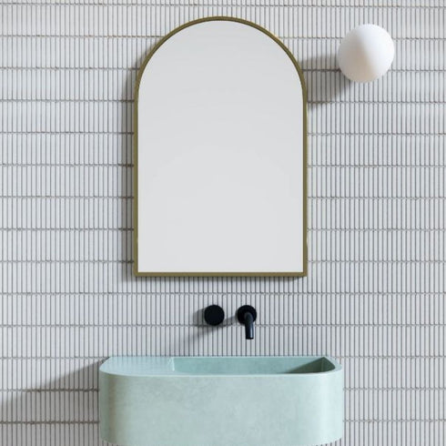 Apsel Arch Brushed Brass Wall Mirror