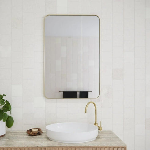 Zivile Rectangle Brass Mirror Cabinet