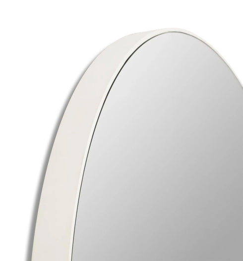 Flynn Matt White Round Wall Mirror