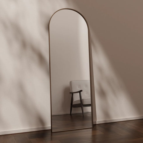 Aiva Satin Brass Arch Wall Mirror